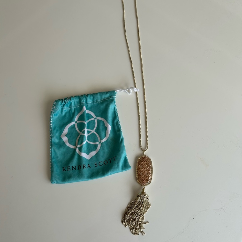 Kendra Scott Gold Rayne Tassel Necklace with Pouch